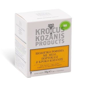Krocus Kozanis, Βιολογικό ρόφημα με μέλι, πορτοκάλι και κρόκο Κοζάνης, 18gr